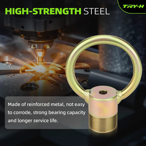 Outboard Lifting Ring Tool Hoist Eye For Boat Motors Compatible With Mercury Marine Force 50HP Yamaha 2-Stroke 50HP And Up Replacement Parts AMT0022 18-9896 Heavy Duty Secure Hoist Ring For Easy Engine Lift And Safe Maintenance in reinforced metal showing high-strength steel composition.