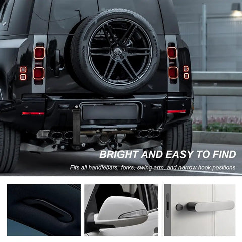 Hella Durable JDM Tow Strap For Cars Dope Nylon Bumper Hook Belt With Steel Buckle Heavy Duty Trailer Towing Rope attached to rear bumper.