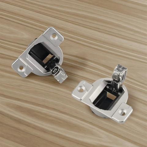 8 Pack Self Closing Cabinet Hinges Replacement, 110 Degree Concealed Pivot Hinges For Kitchen Cabinetry on a wood background.