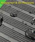 Close-up of Tough As Nails Dielectric Mat High Voltage Insulated Rubber Floor Mat 1000V Rated 3mm Thick Green with water droplets.
