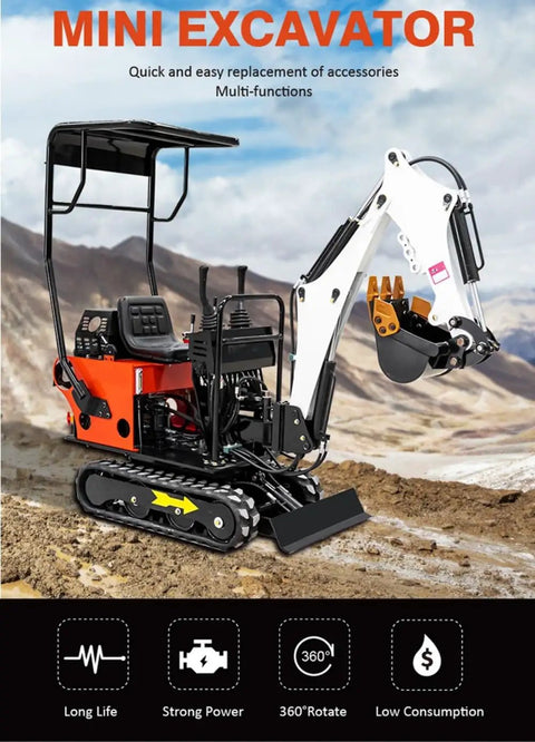 Compact Hydraulic Digger For Trenching And Pipe Installations, Handy Workhorse Mini Excavator with attachments on site