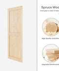 36x84 Inch Sliding Barn Door Slab With 6.6 Foot Hardware Kit Spruce Solid Wood Construction Easy DIY Assembly