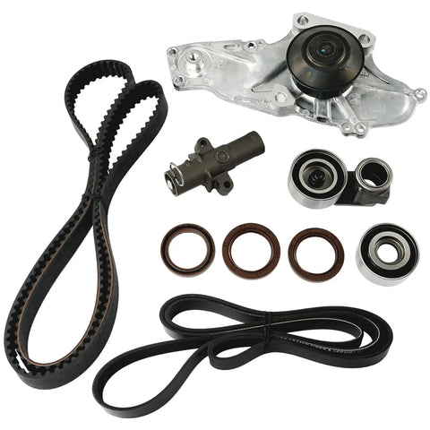 Timing Belt Kit With Water Pump Drop-In Ready Direct Fit For Honda Accord Crosstour Pilot Acura MDX RDX RL TL Saturn Vue 3.0L 3.5L