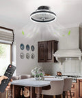 Invisible Ceiling Fan With Lights, 16-Inch Flush Mount With Remote in modern kitchen setting