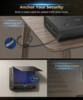 Biometric Gun Safe With Fast Fingerprint Access And Keypad Interior Light Emergency Power Pistol Safe Showing Steel Cable