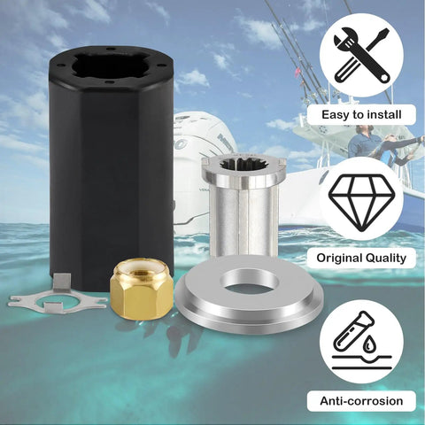 Flo Torq II Hub Kit For Outboard And Sterndrive Props Replacement, OEM 835257Q1 Compatible, Pro Grade, Fits 60 To 300HP Propellers, Mercury Mariner And Mercruiser Alpha One Bravo One Sterndrive Props