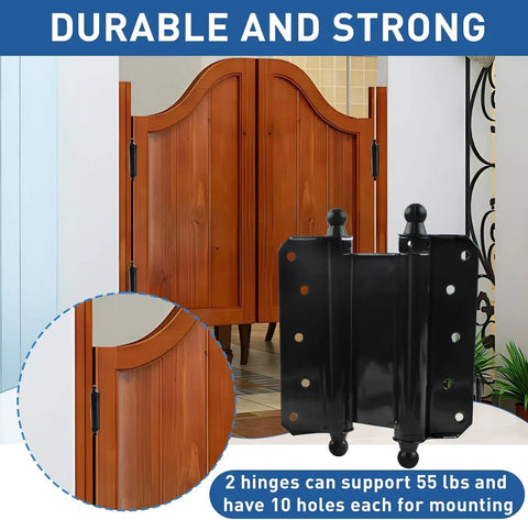 Six Inch Double Action Self Closing Swing Door Hinges Two Way Opening For Cafe Kitchen And Bar Doors Includes Pins And Screws Four Pack Durable Steel Construction For Smooth Quiet Close on wooden doors.
