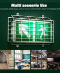 Wall Mount Exit Light Guard And Emergency Sign Shield Rugged Iron Cover For LED Exit Signs Wire Cage Protector Shield Your Exit Sign And Gym Signs In Classic White Finish Built To Last guarding green exit sign in cinema atmosphere