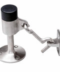 Heavy Duty Stainless Steel Door Stopper With Hook And Rubber Bumper, Wall And Floor Mount Door Holder Quiet Dampening Stop