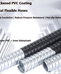 Heavy Duty Flexible Metal Conduit With Pvc Coated Steel Hose Serving Hard Core Electrical Wire Protection Flexes On A Dime Corrugated Tubing, thickened PVC coating and galvanized metal hoses.