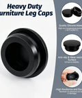 Heavy Duty Rubber Chair Leg Caps For Wrought Iron Patio Furniture 1.25 Inch Inner Fit Anti Slip Floor Protectors overview