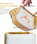 Cool Toast Bread LED Night Light With Rechargeable Battery Portable Bedside Lamp For Bedroom Decor Dual Or Single Sided