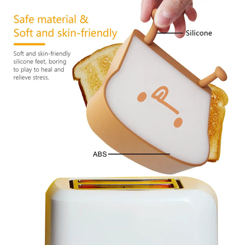 Cool Toast Bread LED Night Light With Rechargeable Battery Portable Bedside Lamp For Bedroom Decor Dual Or Single Sided