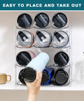 4 Tier Stackable Water Bottle Organizer Rack Fits Large Wide Mouth Bottles And Tall Tumblers Holds 12 Items No Fuss