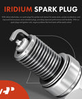Close-up of iridium spark plug part of Ignition Coil Pack And Iridium Spark Plugs For Toyota Camry RAV4 Sienna 2.5L 2.7L L4 Four Pack Replacement 90919A2002 Plug And Play Ready Install Reliable Start Smooth Idle And Boosted Fuel Economy