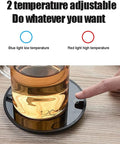 Top Shelf Electric Mug Warmer With Automatic Shut Off keeps your coffee tea and water nice and toasty on desk or nightstand, featuring adjustable temperature controls.