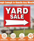 2-pack yard sale sign kit with 4 metal stakes; red double-sided all-weather yard sign for outdoor use