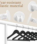 12 Pack Closet Rod End Caps White Wear Resistant For Home Bedroom Living Room Curtain Bracket Accessories Fits Rods Up To 2 Cm Diameter No Fuss Replacement showing plastic material and hangers.