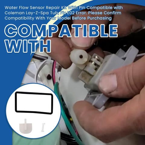 Water Flow Sensor Repair Kit With Pin For Coleman Lay Z Spa Tub Fix E02 Error Includes Replacement Magnetic Paddle Seal And Nylon Retaining Pin For Easy DIY Spa Maintenance, paddle and seal close-up