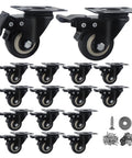 2 Inch Caster Wheels Set Of 16 Heavy Duty Casters With Brakes And Locking Polyurethane Wheels For Furniture And Workbenches