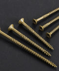 Killer Grip Deck Screws Kit With Assorted Exterior Wood Fasteners Rust Resistant Epoxy Coated Bronze Finish Eight And Ten Gauge, various sizes.