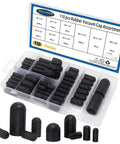 All In One Vacuum Caps Kit For Automotive Hoses And Vacuum Lines 110 Piece Rubber Plugs Set With 9 Sizes displayed in case