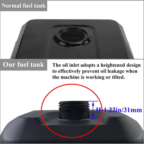 Gas Fuel Tank Compatible With GX160 GX200 Engines Harbor Freight Predator 212cc Anti Vibration HDPE height comparison