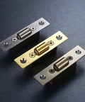 Adjustable Stainless Steel Cabinet Door Latch And Ball Catch with brass and steel finishes for closets and screens.