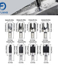 Image of Heavy Duty Wood Plug Cutter Set With Eight Titanium Coated Drill Bits For Woodworking Projects Deep Cut Shanks Nine Point Three Millimeters.