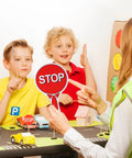 Two Sided Stop And Go Handheld Sign Kit With Handle Waterproof Plastic Traffic Sign for crossing guards and street safety use
