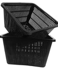 Hydroponic Plant Basket Net Pots 2 Pack For Veggie Growing, Lightweight Plastic Mesh Pots, Easy To Move And Relocate, Dope Garden Gear For Indoor And Outdoor Hydroponics. Black rectangular plastic mesh net pots