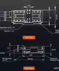 Top and side technical diagrams of Manual Linear Stage Actuator MBX80 With Dual Rail Linear Slide Table 400mm Travel 1605 Ballscrew.
