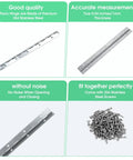 Heavy Duty 6 Inch Silver Stainless Steel Piano Hinges Two Pack, showcasing surfaces and pre-drilled holes, includes screws.