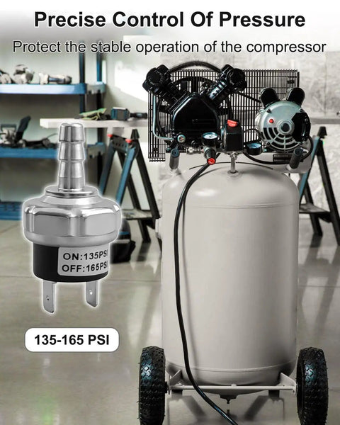 Air Compressor Pressure Switch 135 165 Psi 120V Replacement For 30 Gallon Tanks No Hassle Install Auto On At 135 Psi Auto Off
