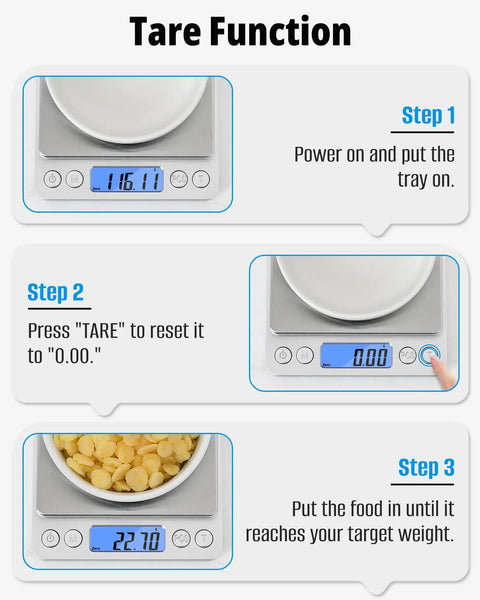 Grab-And-Go Pocket Size Digital Scale 500G 0.01G Precision With Two Trays Nine Units LCD Display Stainless Steel Platform tare function