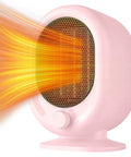 Cozy 1500W Desk Heater With PTC Ceramic Heating, Two Gear Adjustable, Tip Over And Overheat Protection, Pink Finish