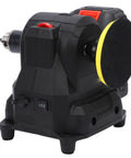 Rosvola Mini Bench Grinder Cordless With Flexible Shaft And Rechargeable Battery For Polishing Metal Wood Stone Vibration Reduction Us Plug Compact Design Home Workshop Essential Tool close-up of power switch and polishing pad.