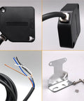 Diffuse Retro Reflective Through Beam Photo Sensor 30cm 50cm 70cm 5m 10m Built Tough Pro Grade with mounting bracket and wiring