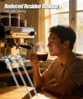 Premium Steam Probe Replacement Set For Breville Oracle Dual Boiler Coffee Makers displayed with a man enjoying coffee.