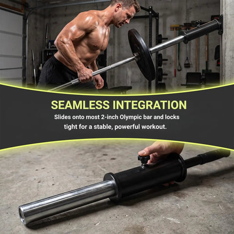 Man using Landmine Attachment For 2 Inch Olympic Barbell Universal Fit For Most Gym Bars And Landmine Stands Fast Tool Free Assembly