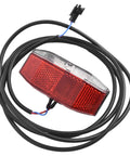 Ultra Bright Led E Bike Rear Light 6 To 48V Waterproof Tail Lamp With Massive 180 Degree Beam Angle For Night Riding And High Visibility Safety On Any E Bike Or Electric Bicycle Outfit, red ABS rear lamp with 170cm wire