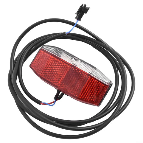 Ultra Bright Led E Bike Rear Light 6 To 48V Waterproof Tail Lamp With Massive 180 Degree Beam Angle For Night Riding And High Visibility Safety On Any E Bike Or Electric Bicycle Outfit, red ABS rear lamp with 170cm wire
