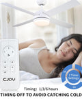 52 Inch Ceiling Fan With Light And Remote LED Dimmable Modern Ceiling Fan Reversible Four Blades Installed in Bedroom with Remote