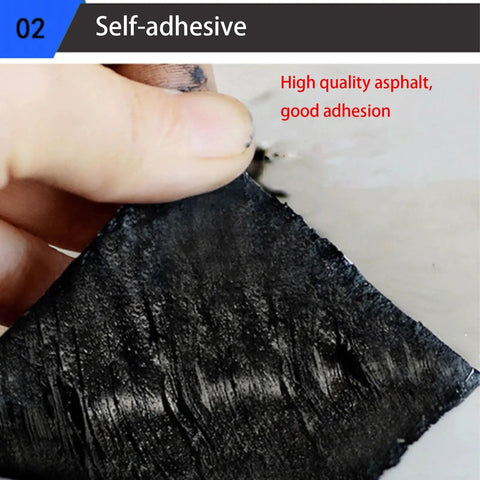 Heavy Duty Self Adhesive Roofing Felt Tape Cuts Through Asphalt Shingle Leaks In No Time Waterproof Underlayment Roll shown being handled.