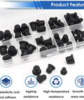 50 Pack Silicone Rubber Hole Plugs For Round Holes In 4mm 5.5mm 7.5mm 8.5mm 9.5mm Sizes In Handy Plastic Organizer Box With Color Coded Labels