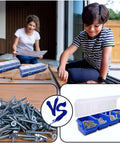 12 Pack Screw Organizer Boxes With Lids, Four-Compartment Dividers, Blue Toolbox Style Storage Case For Garage And Workshop, Keeps Small Parts, Screws, Bolts, Nuts, And Craft Supplies Sorted