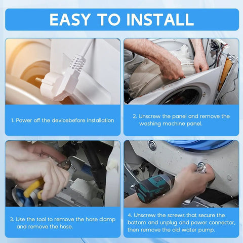 Installation steps for Upgraded Heavy Duty Washer Drain Pump Filter Assembly Direct Oem Swap For Ge Washing Machines.