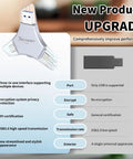 3 In 1 USB Flash Drive For iPhone iPad, 256GB, MFi Certified, Lightning USB C USB A Multi Function Memory Stick, Metal Durable Silver, Fast Transfer And Safe Data Storage. Side view with USB-A connector and 256GB label