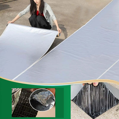 Premium Heavy Hitter Self Adhesive Roofing Felt Roll being unrolled by a person for quick outdoor repairs.