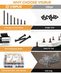 175-Piece 1/4-20 Flat Socket Head Screws Set With Black Oxide Finish, 304 stainless steel, range of sizes comparison